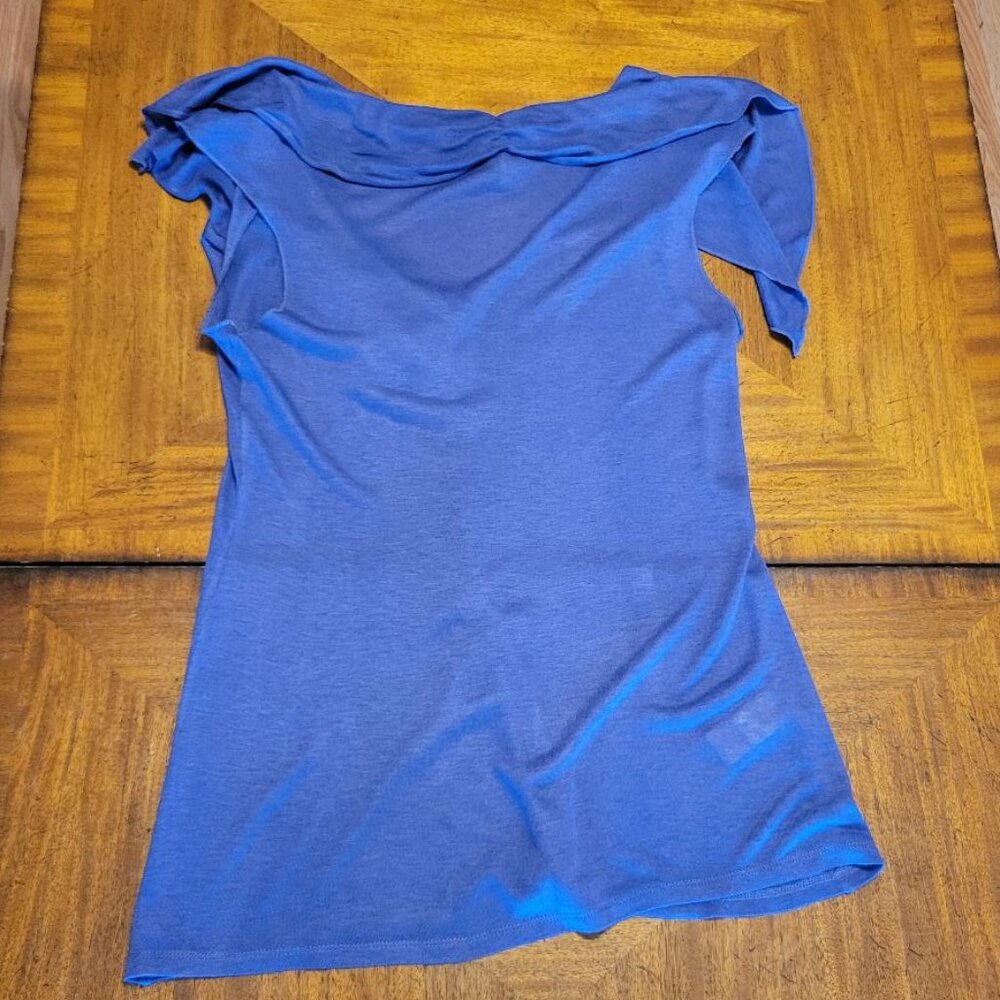 BCBGeneration Periwinkle Blue Ruffle Tee - Picture 6 of 11